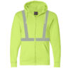 Bayside HI-VIS Heavyweight Full Zip Hoodie w/Segmented Striping